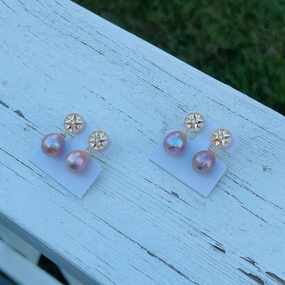 O64 Handmade Freshwater Edison Pearl Earrings - Picture 3 of 5